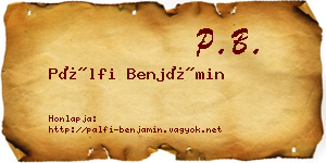 Pálfi Benjámin névjegykártya